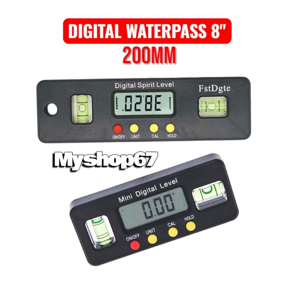 Digital Waterpass/ Alat Pengukur Derajat Waterpass 8" inch