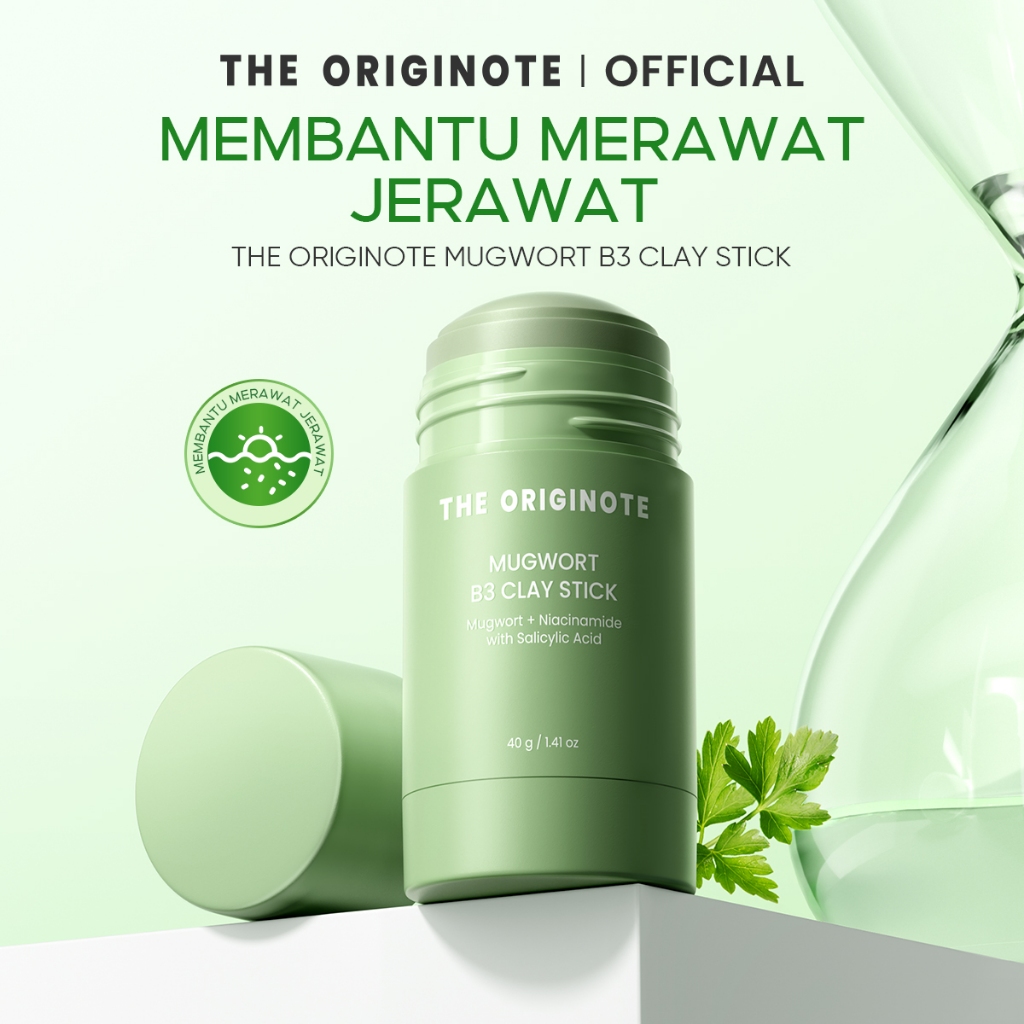 The Originote Mugwort B3 Clay Stick Mask - Masker Wajah Mugwort Acne Menenangkan Wajah Acne Treatmen