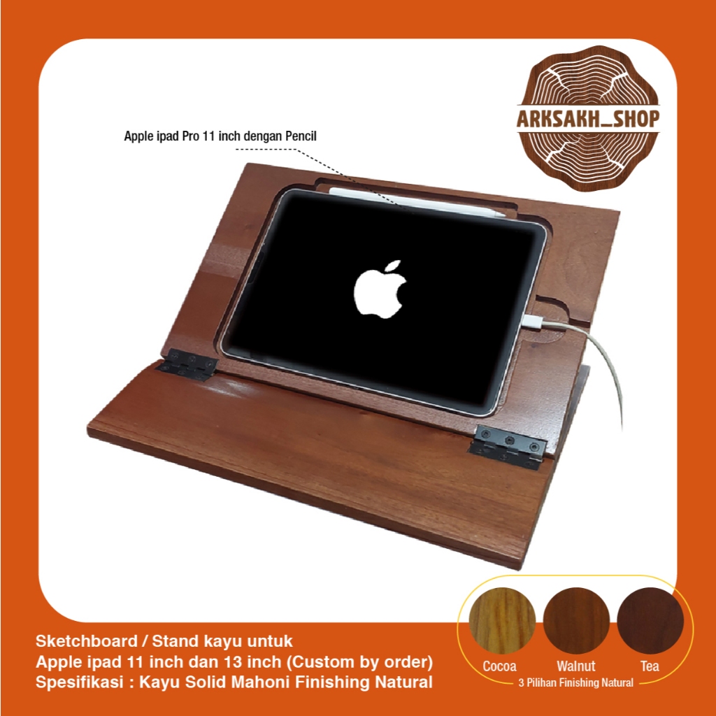 ipad painting stand / Stand kayu ipad / Holder ipad / Tatakan IPad dari Kayu Custom untuk ipad Pro 1