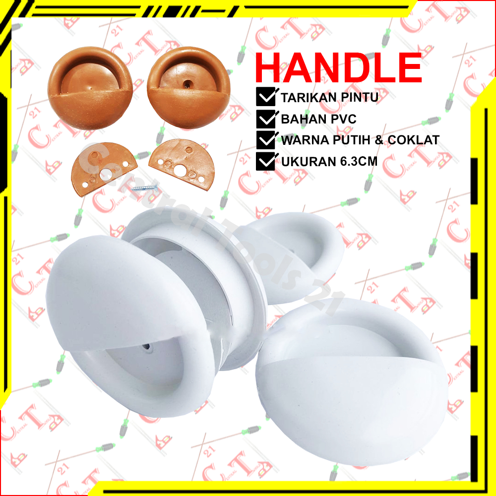 Tarikan Pintu Kamar Mandi Bulat Pvc 1 Set Gagang Pintu Bulet Plastik / Handle Pintu WC / Pegangan Pi