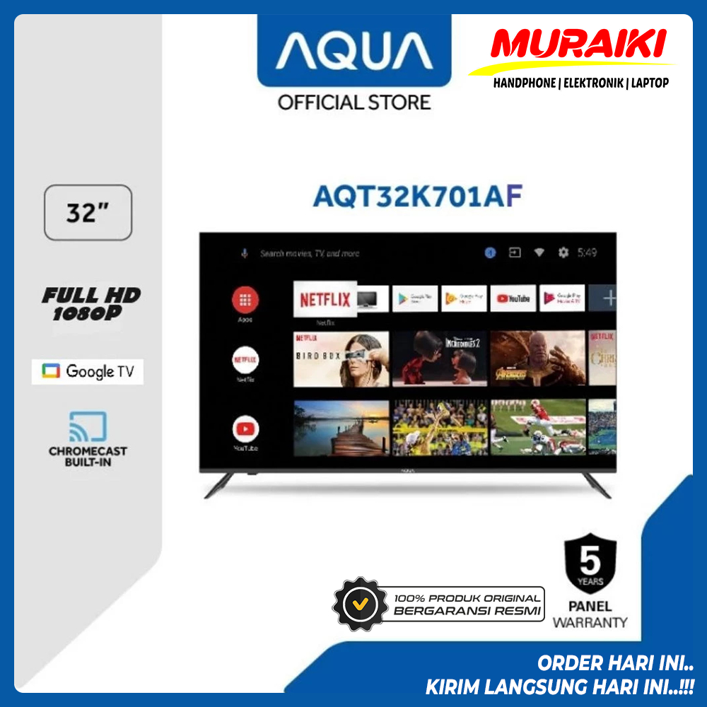 AQUA AQT32K701AF LED TV 32 Inch FULL HD GOOGLE TV AQT-32K701AF