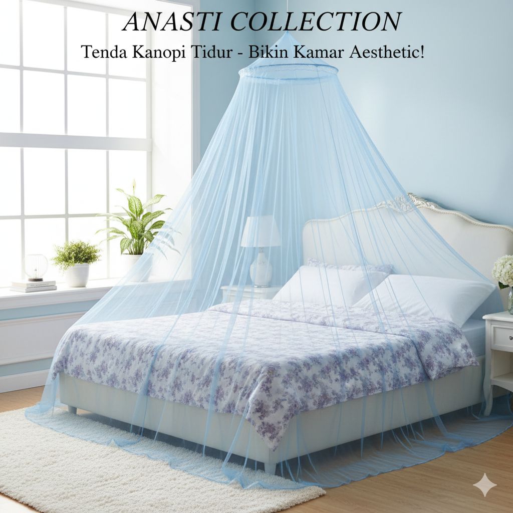 Kelambu bulat gantung tempat tidur kasur besar jumbo raksasa anti nyamuk serangga kecoa