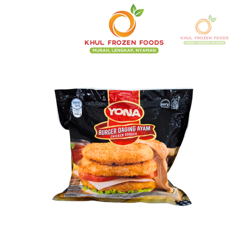 Yona Burger Ayam isi 10 600gr / YONA / Crispy burger / Burger ayam / Isian burger
