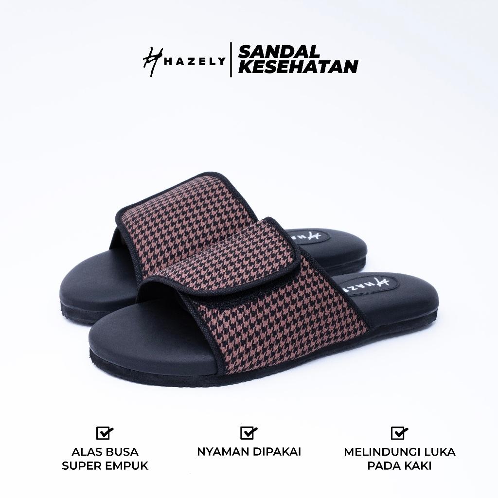 Hazely - Sandal Diabetes Willow Series - Wanita/Pria Sandal Kesehatan Super Empuk