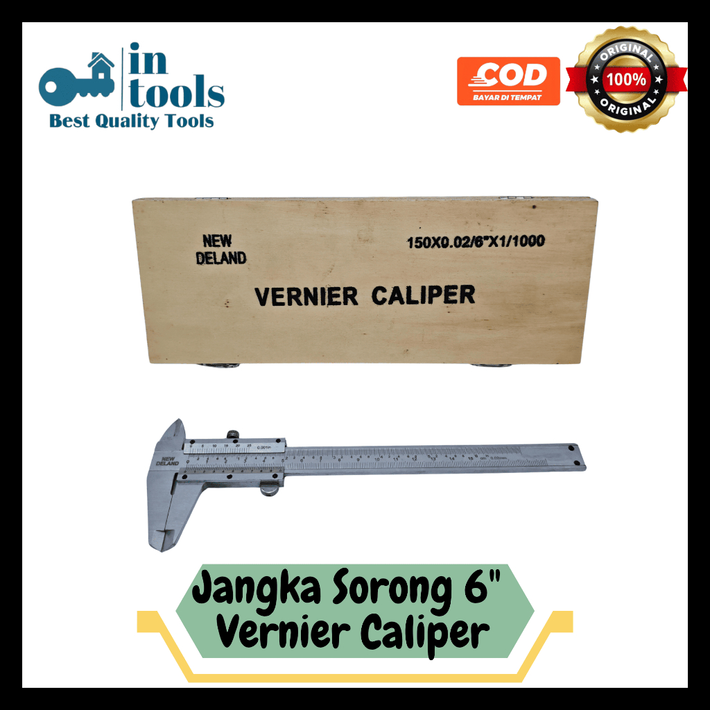 Sketmat Sigmat Jangka Sorong Manual Besi Aluminium NEW DELAND 0.02mm