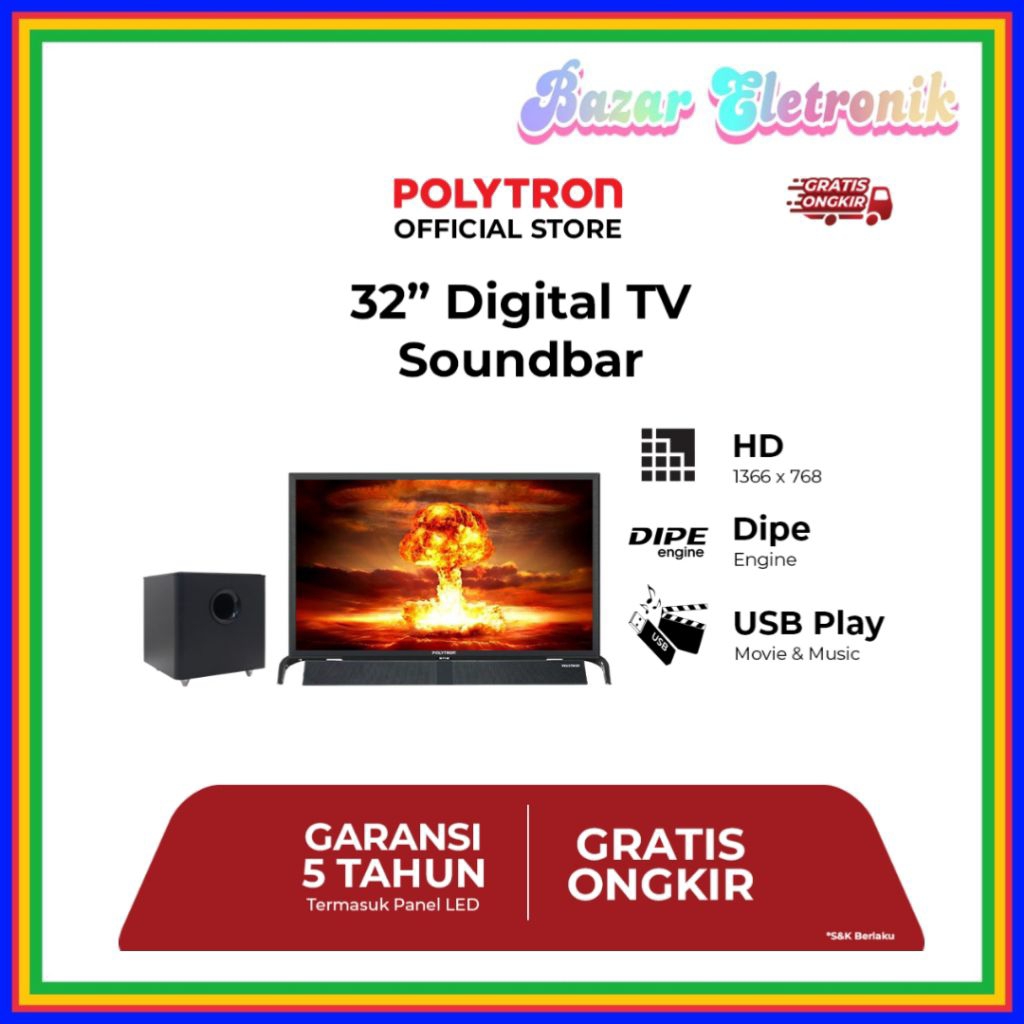 LED POLYTRON 32BV1558 / LED POLYTRON 32 INCH SOUNDBAR /  32BV1558