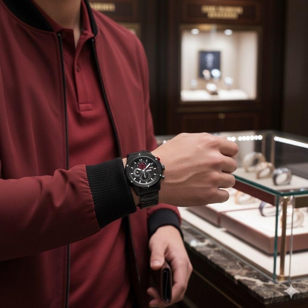 JAM TANGAN PRIA RANTAI ORIGINAL WATER RESISTANT VRL DAY DATE 002