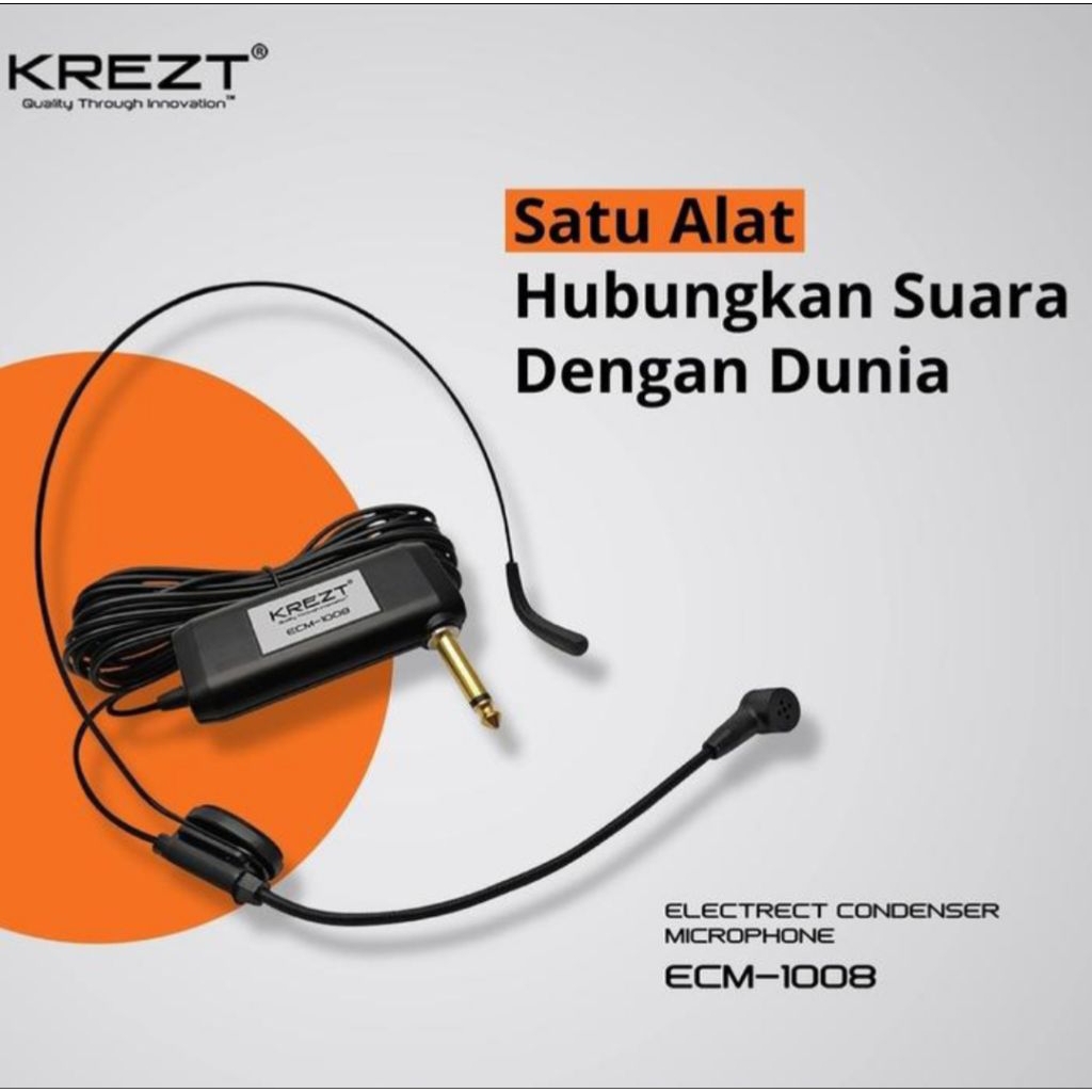 KREZT ECM-1008N Microphone Headset Kondenser Kabel Electret condenser microphone Kualitas Suara Terb