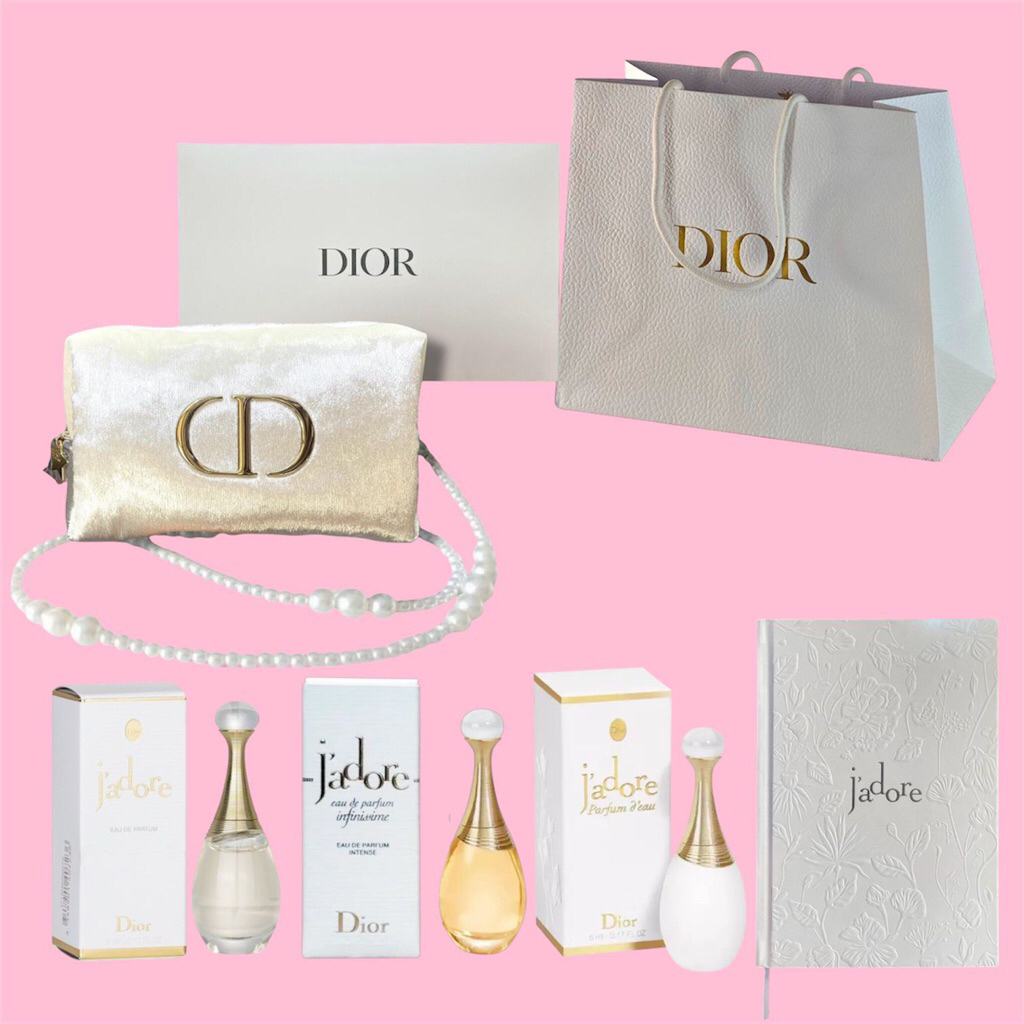 Dior J’adore Gift set isi 4 item + Glow Silver Pouch & Paperbag