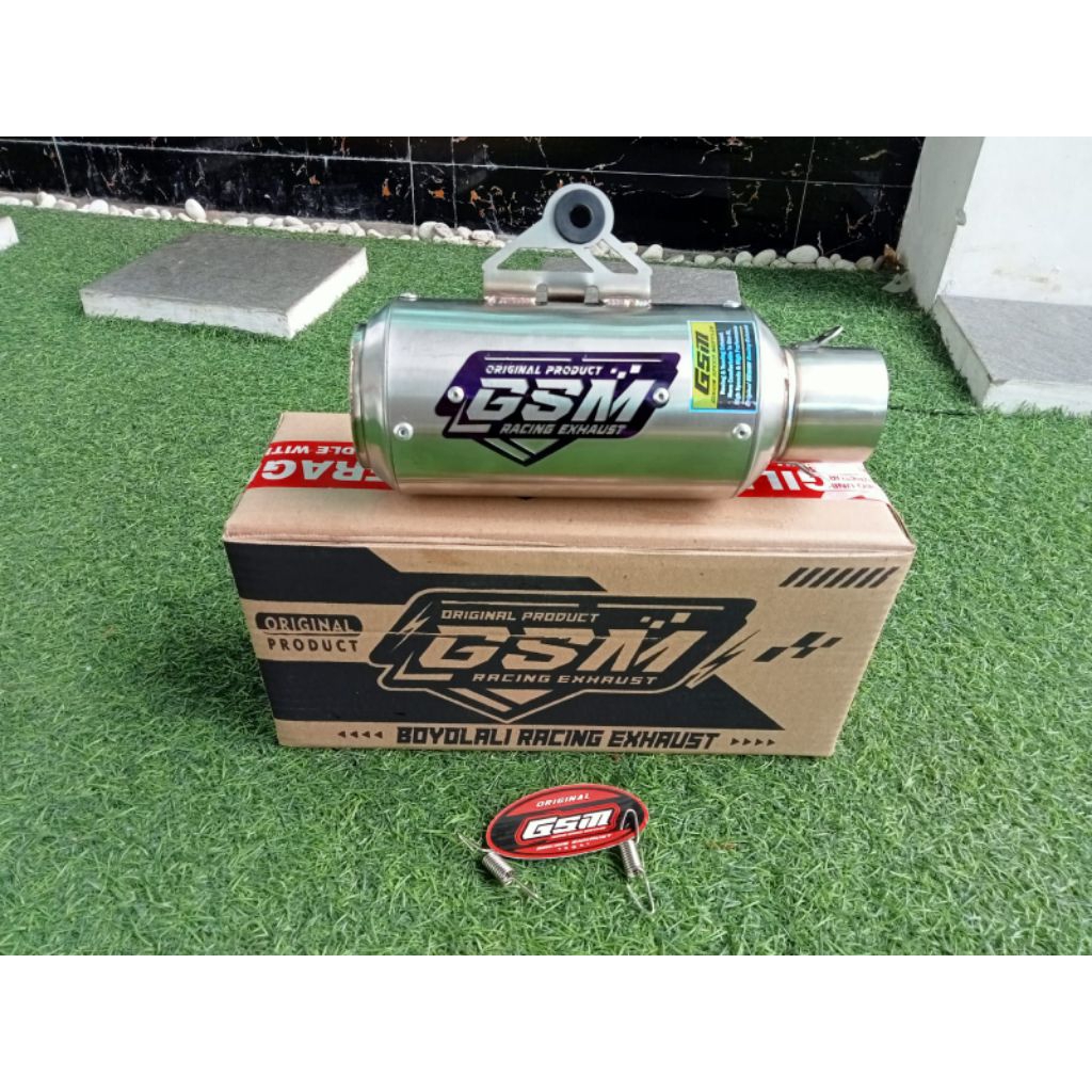 knalpot GSM original only type GP 1 mini sarangan bor-boran inlet 50 free kardus original