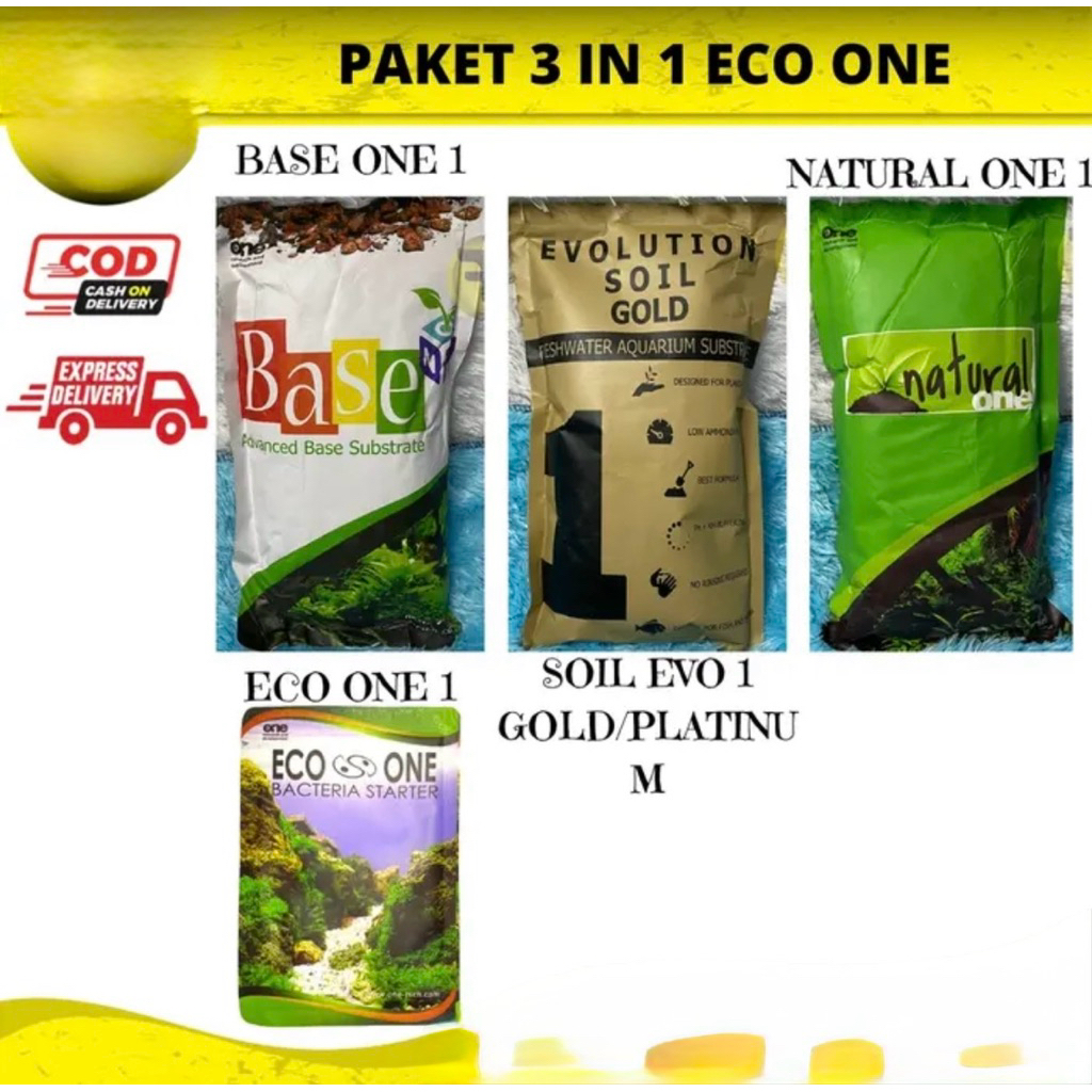 Paket ONE RISET Media Tanam Aquascape Aquarium Base Natural Eco Soil - PAKET ONE RISET