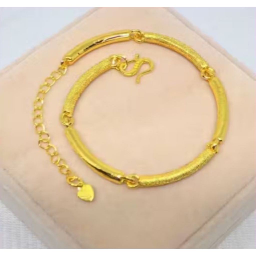 Gelang titanium bambu anti luntur anti karat/gelang wanita