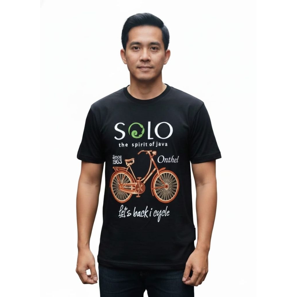 Kaos Oleh oleh Khas Solo Unisex / Kaos Onthel solo / kaos Andong Solo / kaos Batik Solo
