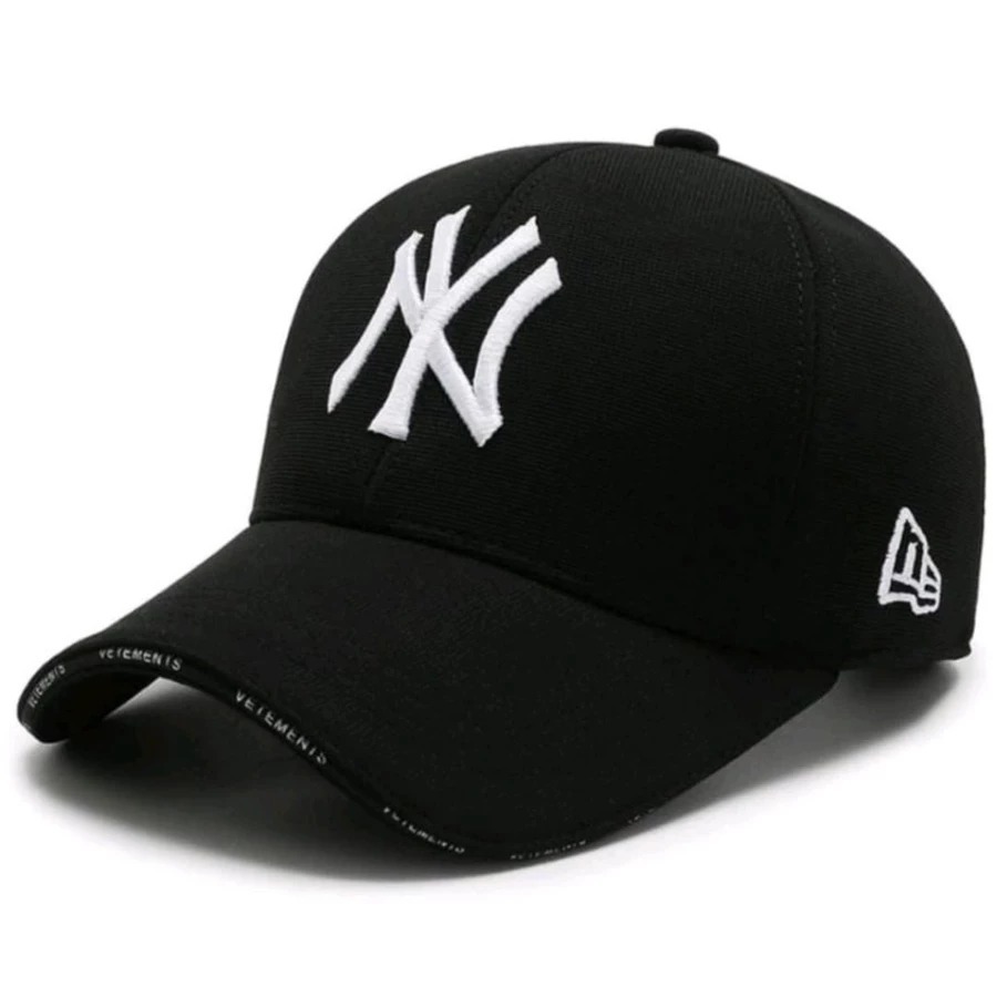 NEW Topi Baseball Casual Bordir NY Bahan Rappel Denim Premium Topi Lis Visor Vetements - Topi Distro