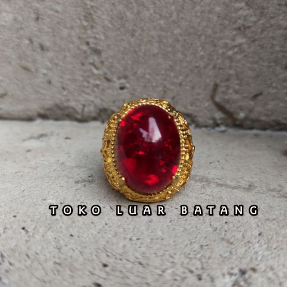 Cincin batu akik merah siam pecah seribu Tidak natural