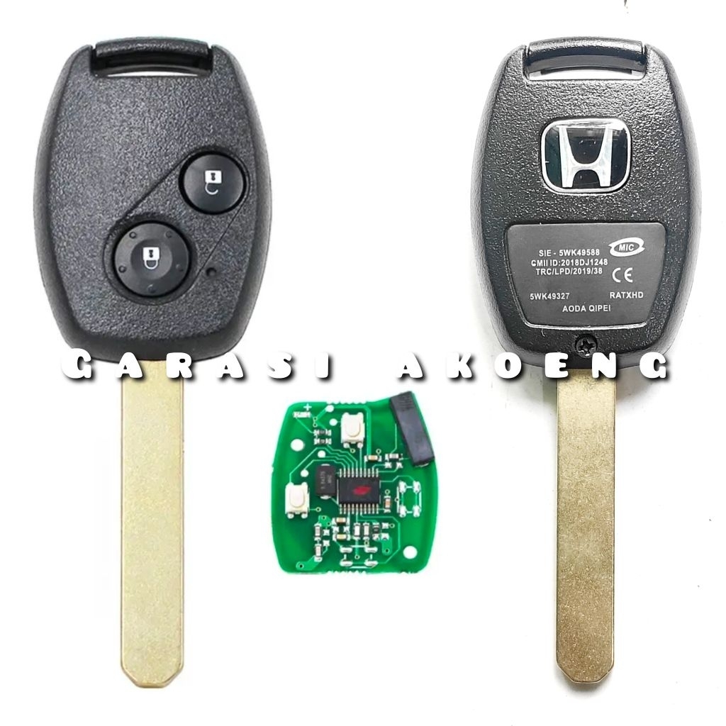 Remote Kunci Duplikat Honda Brio City Brv Crv Jazz Mobilio Frekuensi 433Mhz Chip Immobilizer Id46 Du