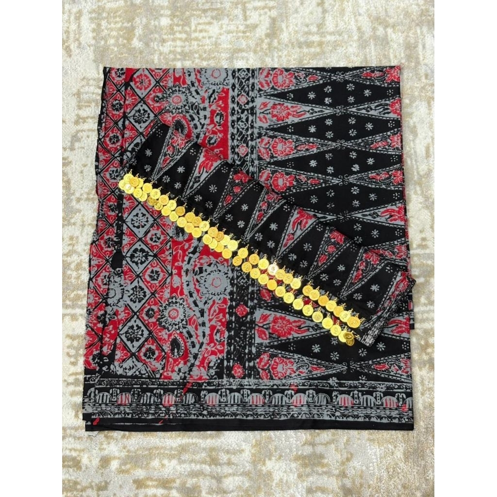 [AR_Batik] Set kain sarung + Selendang sudah Ronce motif batang hari