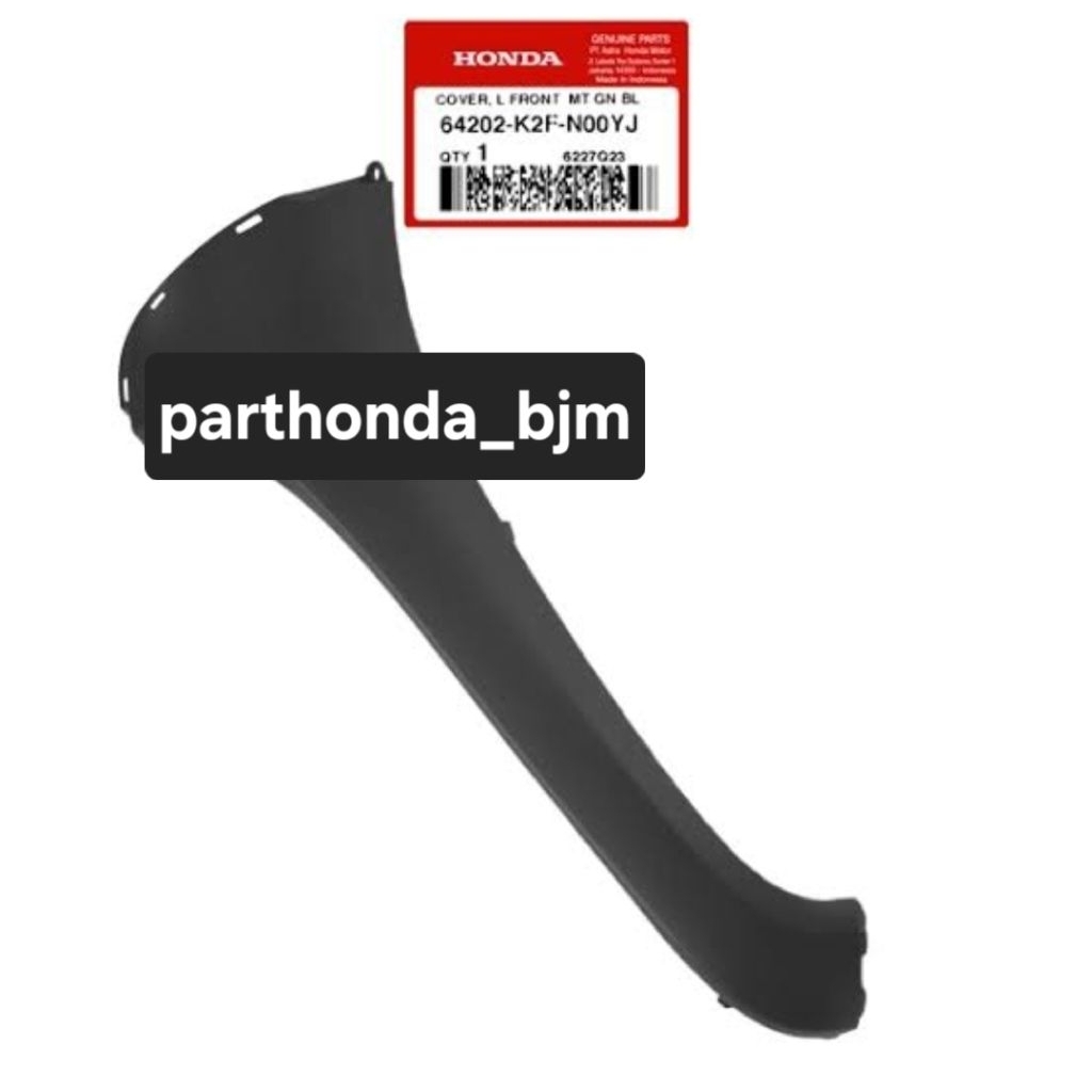 64202-K2F-N00YJ Cover L Front (MT GN BL) GARNIS KIRI HITAAM DOFF SAYAP DEPAN KIRI SCOOPY PRESTIGE HI