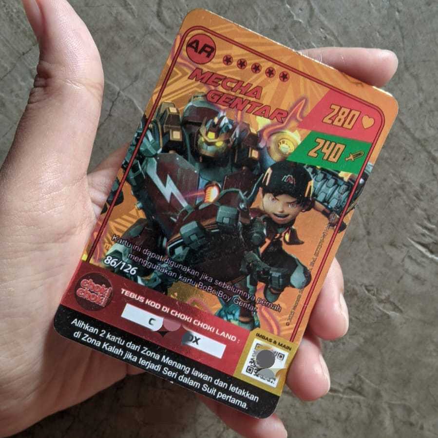 KARTU CHOKI-CHOKI MECHA GENTAR BOBOIBOY MONSTA GALAXY -1PCS