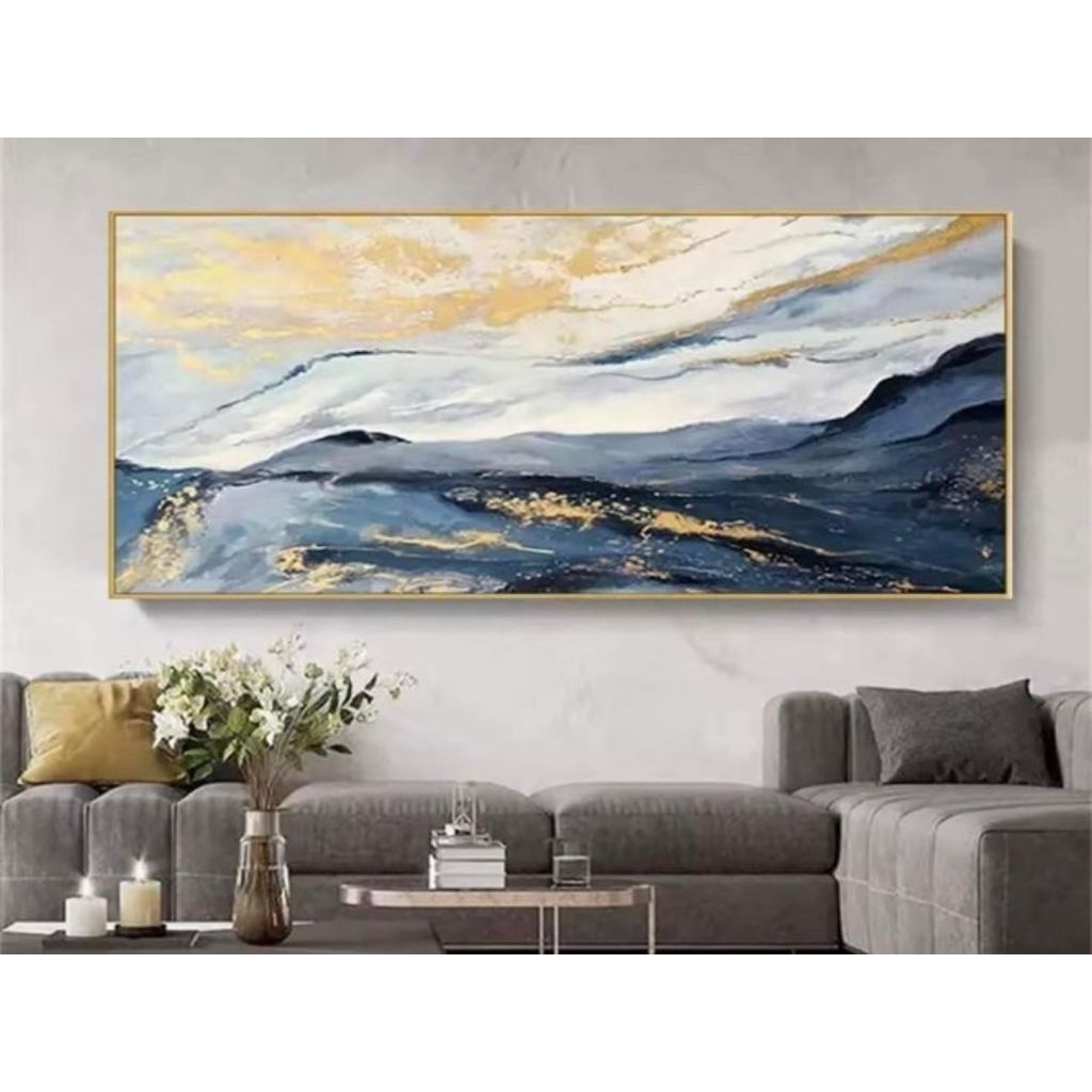 lukisan dinding abstrak minimalis modern