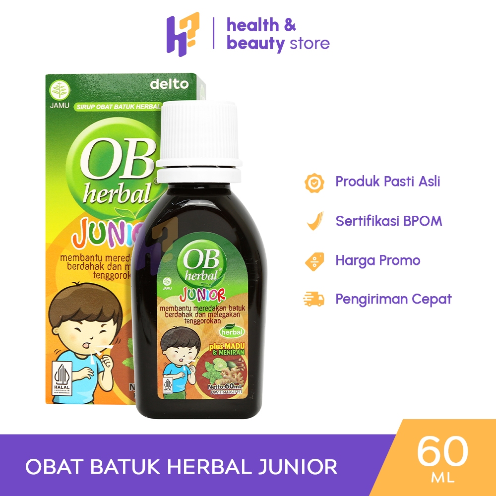 OB HERBAL JUNIOR 60 ML SIRUP ANAK PLUS MADU MENIRAN | Gatal Tenggorokan, Obat Sirup Batuk Berdahak A