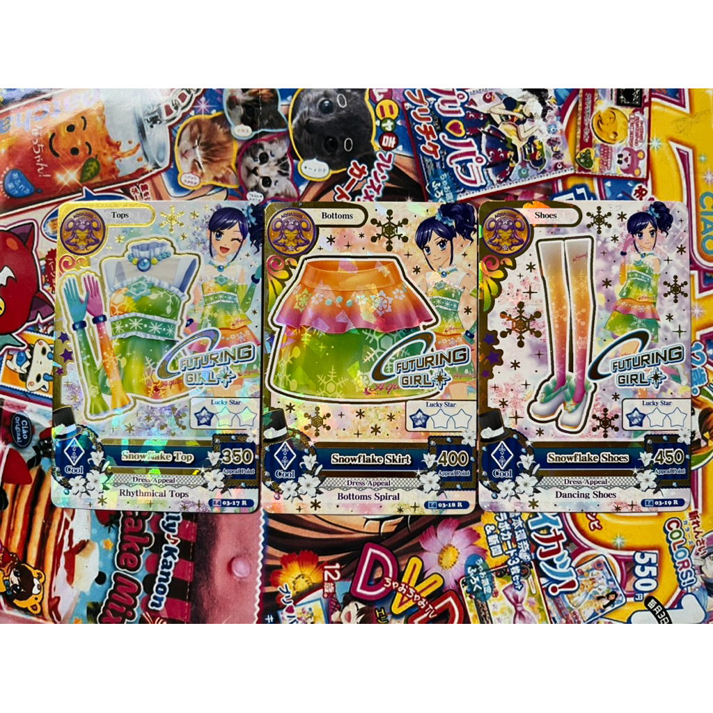 Kartu Aikatsu Aoi Kiriya Snowflake Coord Futuring Girl Rare Card Set Cool Tops Bottoms Shoes Rare La