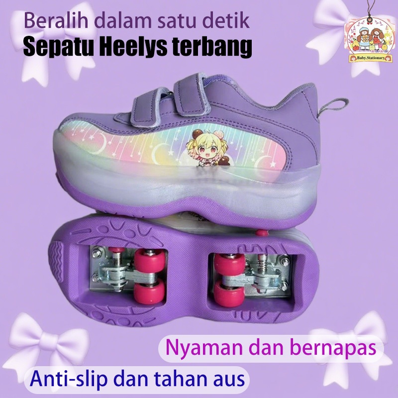 Sepatu Roda Anak LED Keren -4 Roda Stabil sepatu roda anak sepatu roda anak perempuan 4 roda