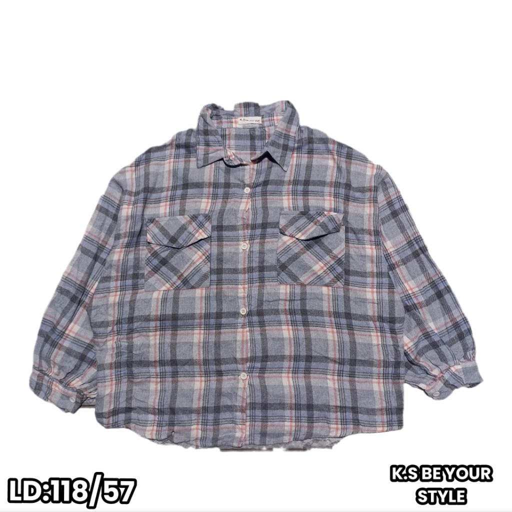 kemeja flanel kotak kotak wanita 50k