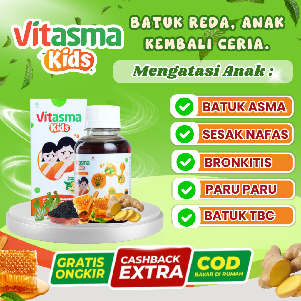 Vitasma Kids Madu Untuk Anak Asma Batuk Kering Berdahak Sakit Tenggorokan Sesak Nafas Menahun