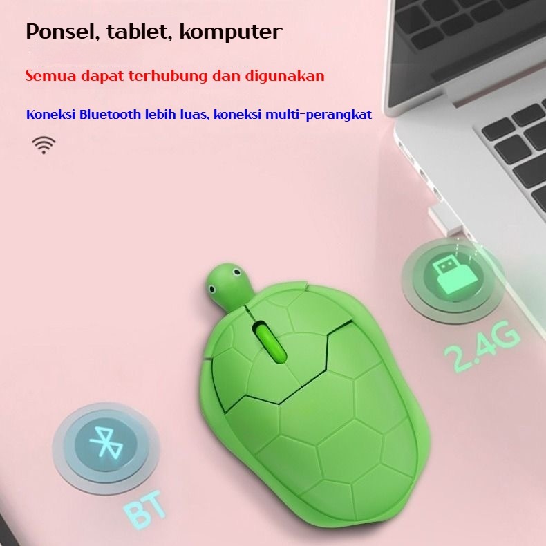 MUT Mouse Kura-kura Lucu Kartun Game Mouse Mouse komputer kreatif Bisu Nirkabel Berkabel Usb Hadiah