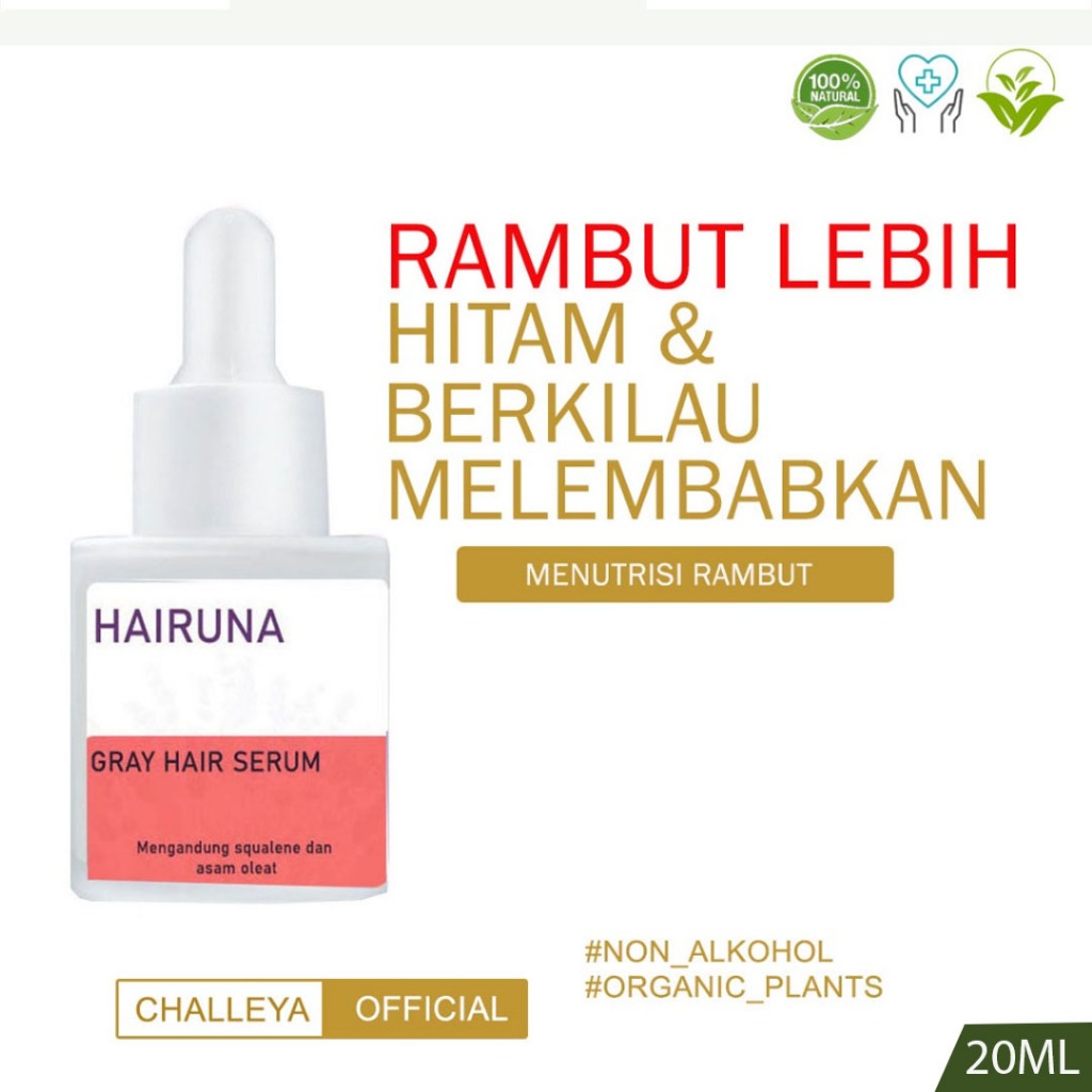 Penghitam Rambut Hair Serum Penghilang Uban Sampo Uban Permanen Halal Penghilang Uban Hairuna
