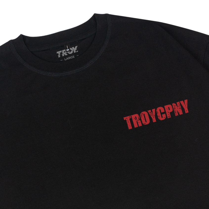 Troy Company Boxy Oversize Tshirt Black Lead - Kaos Boxy Oversize Hitam Lengan Pendek MBD 3107