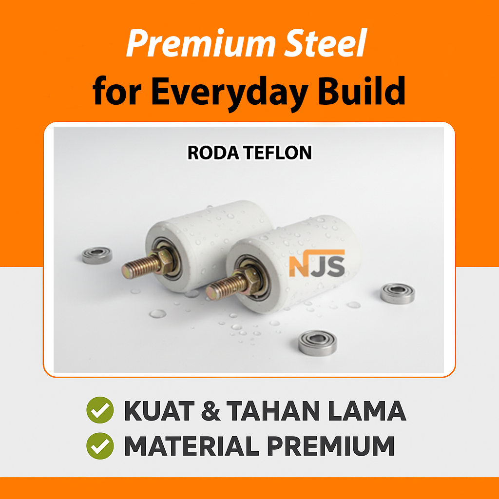 [1Pcs] Roda Teflon Nilon Putih Bahan Tebal / Roller Pintu Pagar