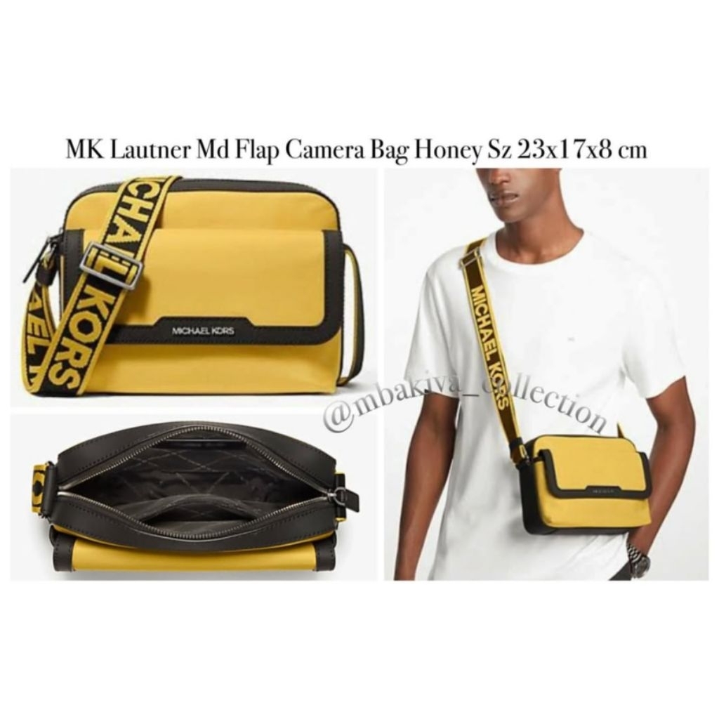MK Lautner Md Flap Camcra Bag Honey