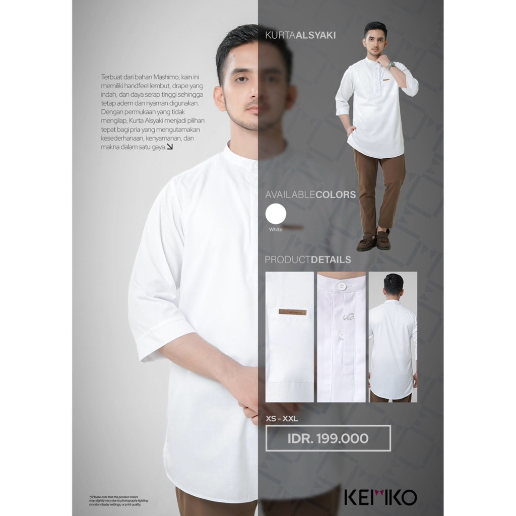 RABBANI ORIGINAL - baju koko JUKO MIDI HAMEED BLG PUTIH