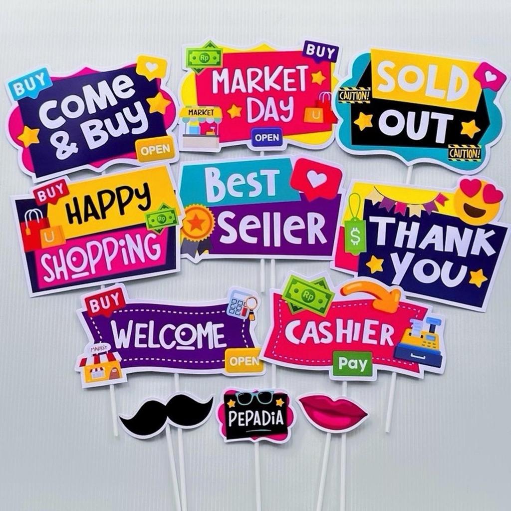 Market Day Fun Props Photobooth Dekorasi Stall Market Day