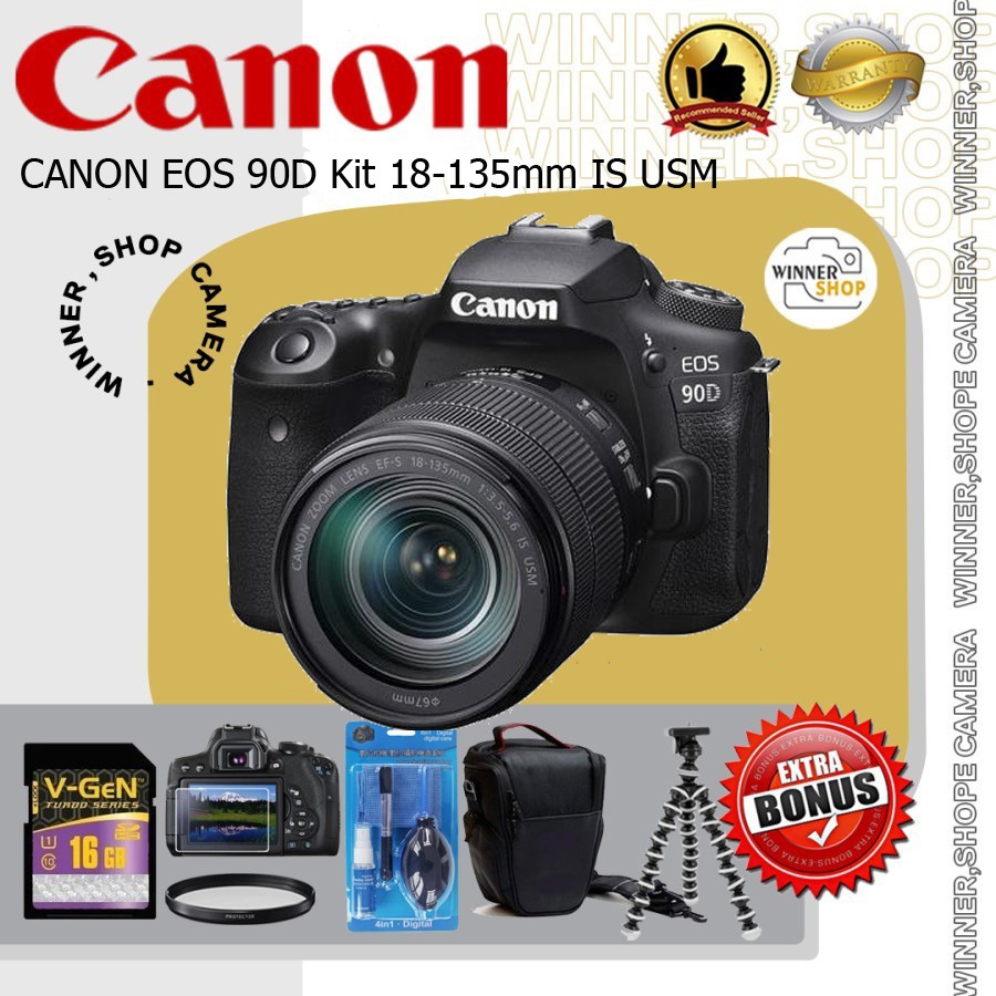 Canon EOS 90D 90 D KIT 18-135mm USM Lens DSLR Camera