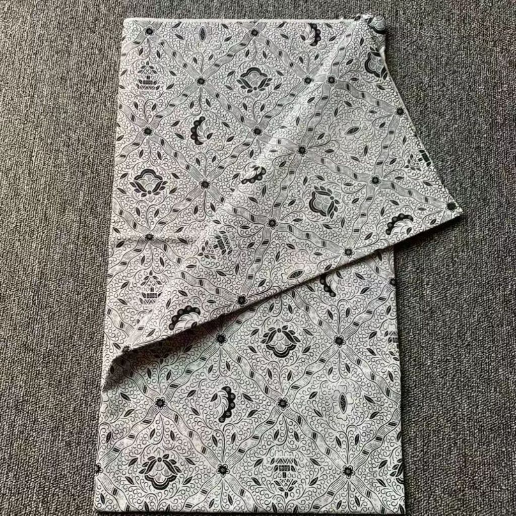 SIDOMUKTI Kain Jarik Pakem Pengantin Adat Khas Solo Jogja Warna Putih Abu Sogan Hitam Bahan Katun Pr