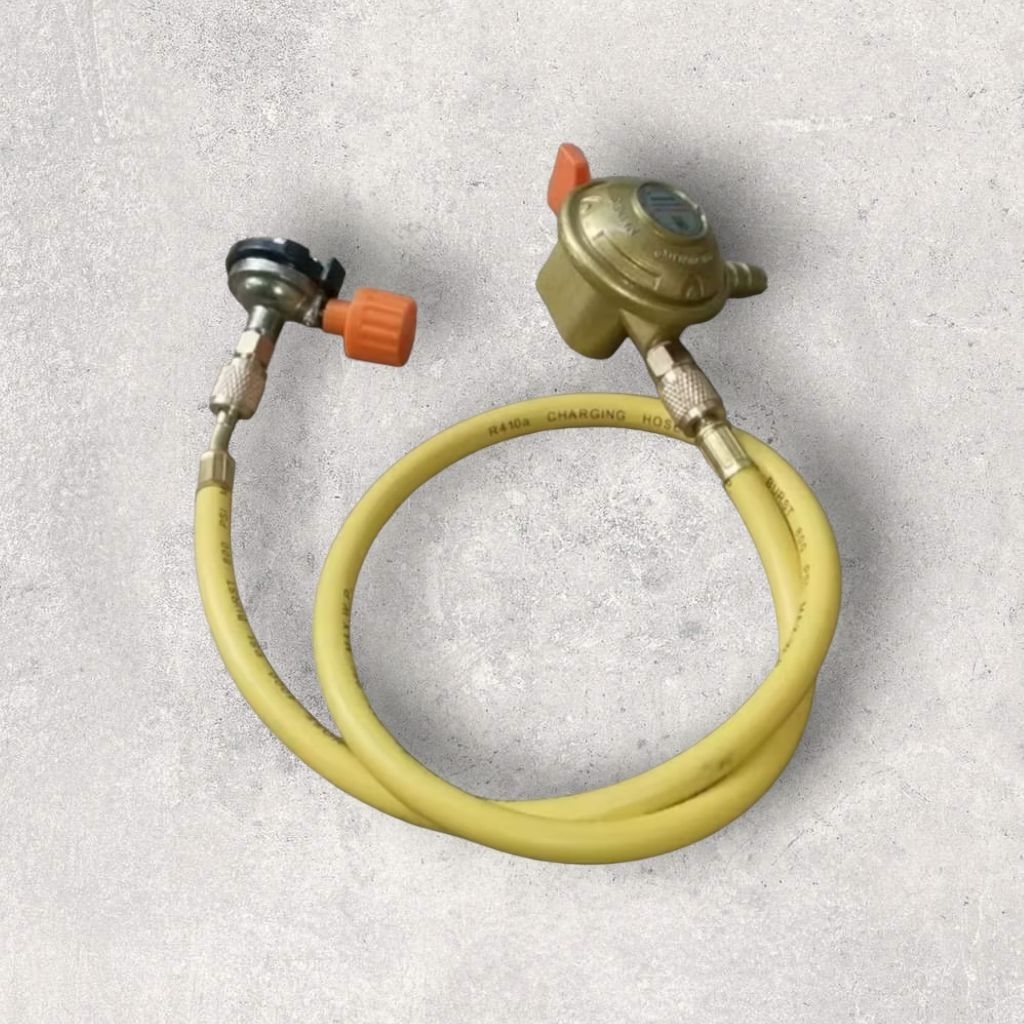 Alat Refill Isi Ulang Gas Kaleng Portable Refil Portabel Selang Manifold Freon AC Flushing Pipa Kapi