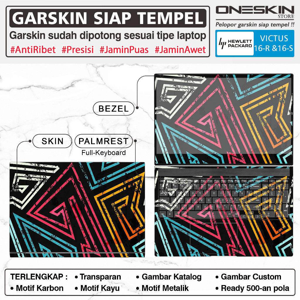 Precut Garskin Sticker Laptop Skin Perfect Fit Kompatibel dengan HP Victus 16-s s0009ax  s0010ax  s0