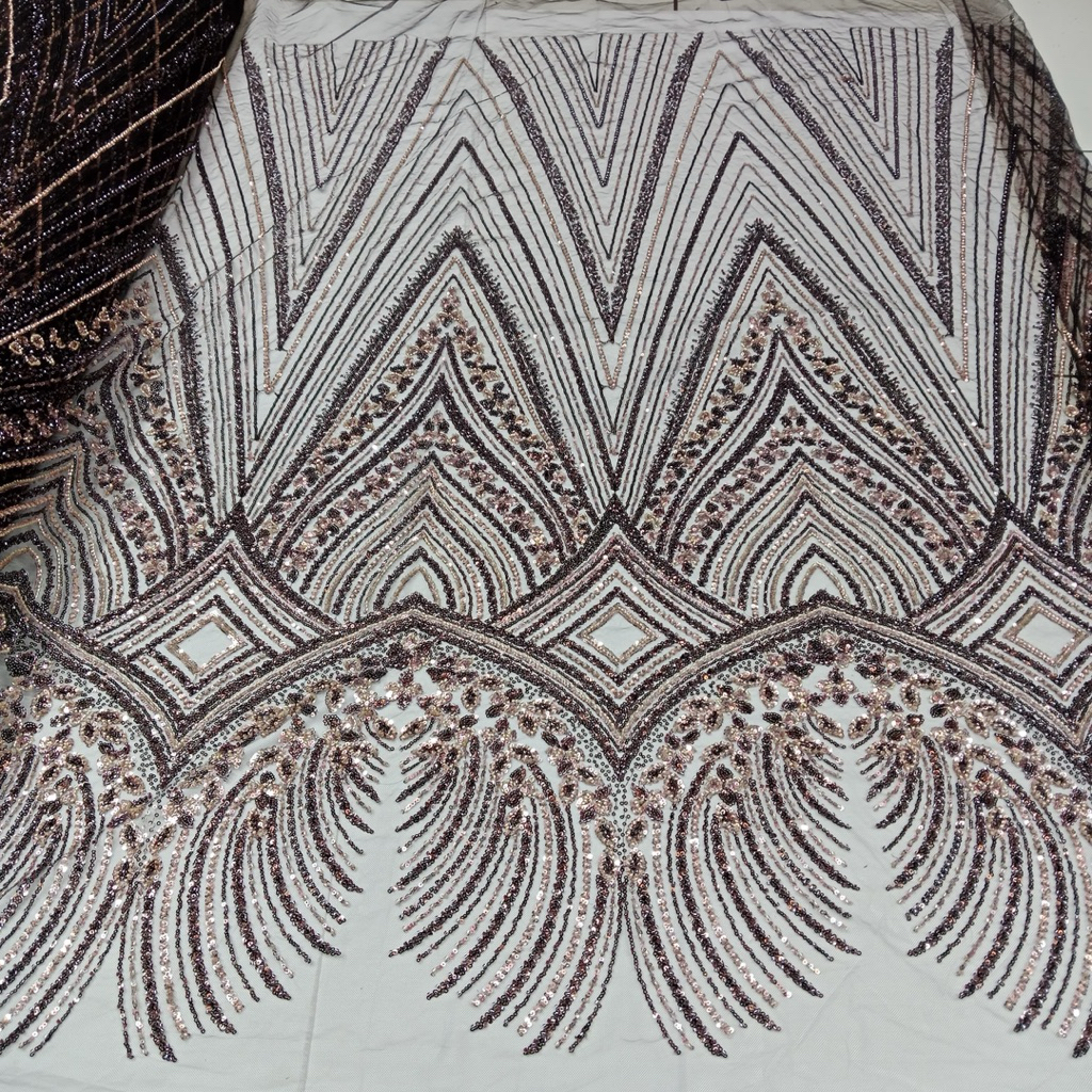 kain tulle payet soroschi korea/bahan kebaya full payet mewah terbaru