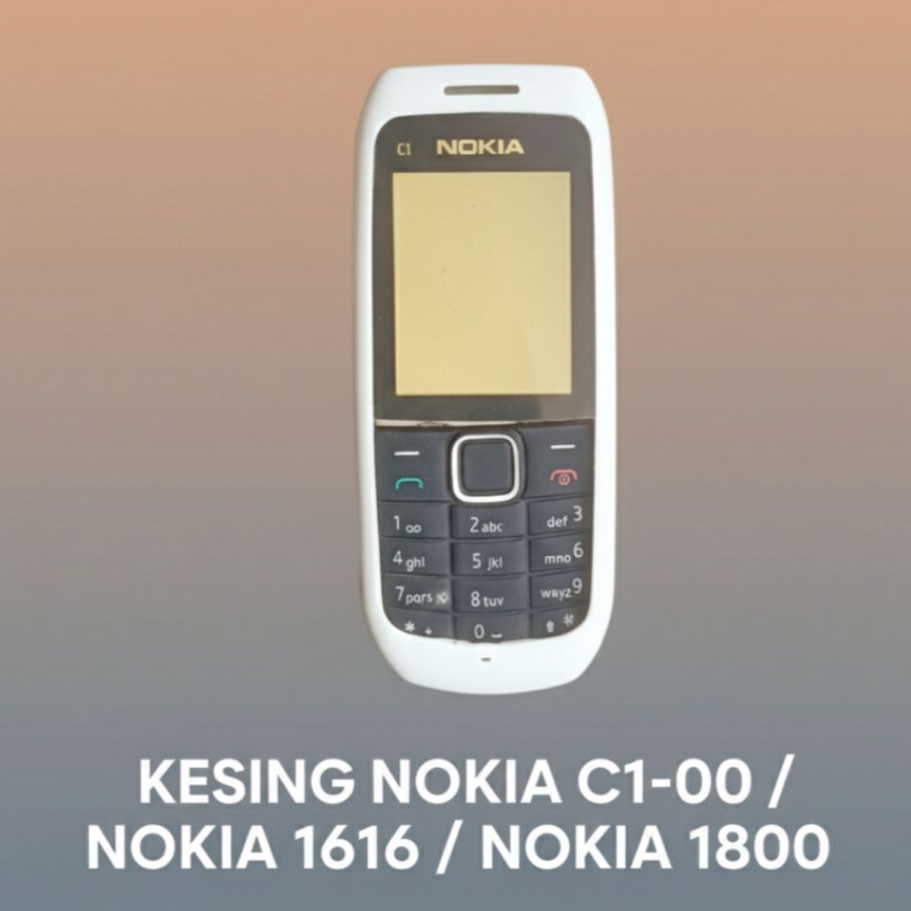 Casing Nokia C1-00 C1 Original Fullset Kesing HP Jadul Kualitas Premium (1616 / 1800)