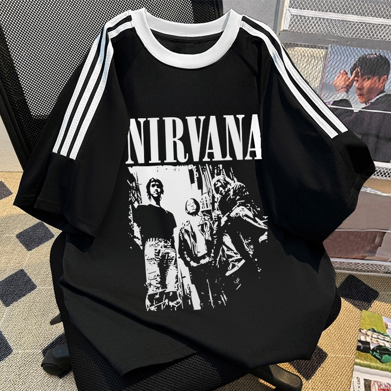 Butik Bebas Masalah - Kaos pria murah | Kaos nirvana original 100% | Baju oversize stripe | Crewneck