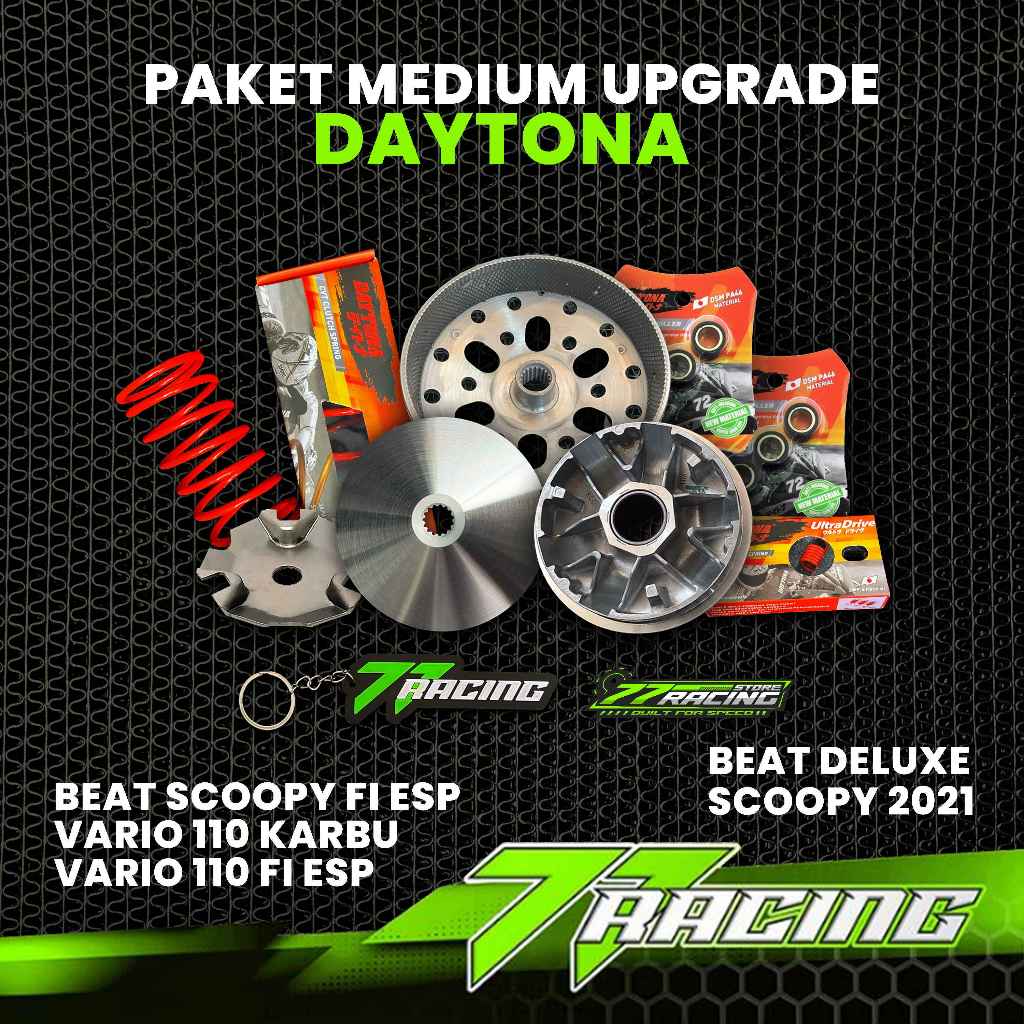 PAKET MEDIUM UPGRADE CVT DAYTONA BEAT-SCOOPY ESP, BEAT DELUXE, GENIO, SCOOPY 2021 UP, BEAT STREET NE