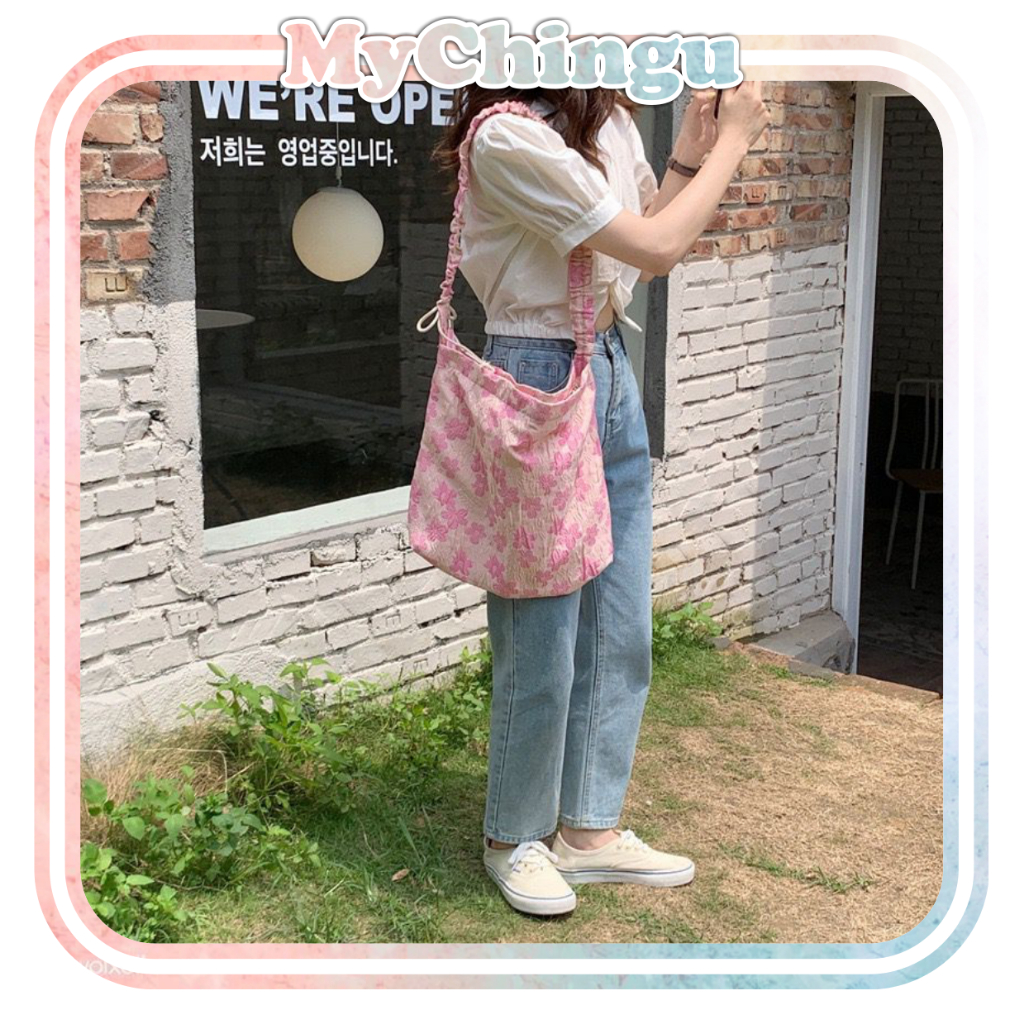 Chingu - TW031 Tas Selempang Wanita Model Korea Wanita Fashion Kasual Dipakai Sehari Hari Tas Motif 