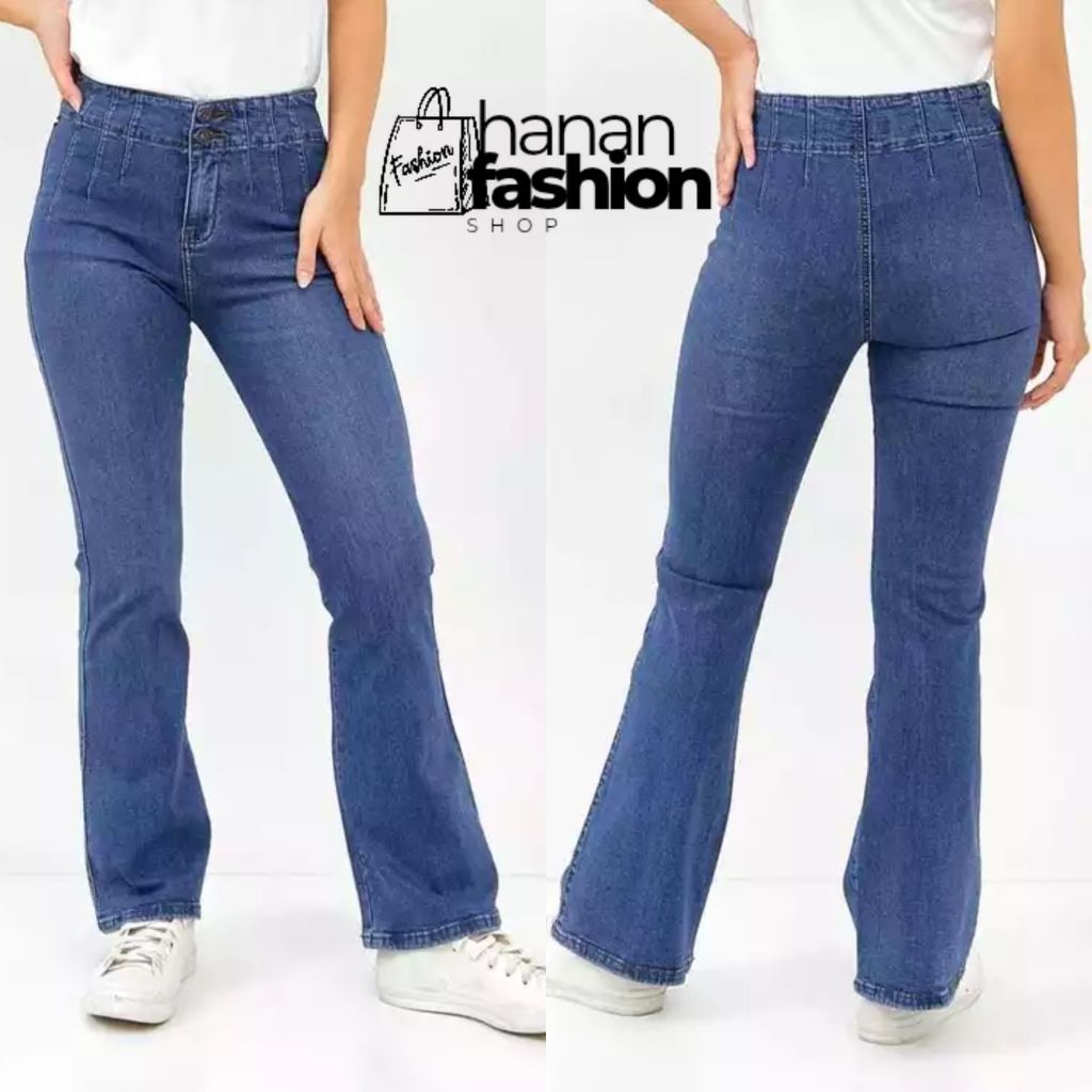 Celana Jeans Wanita Ako Cutbray Tanpa Saku-0352