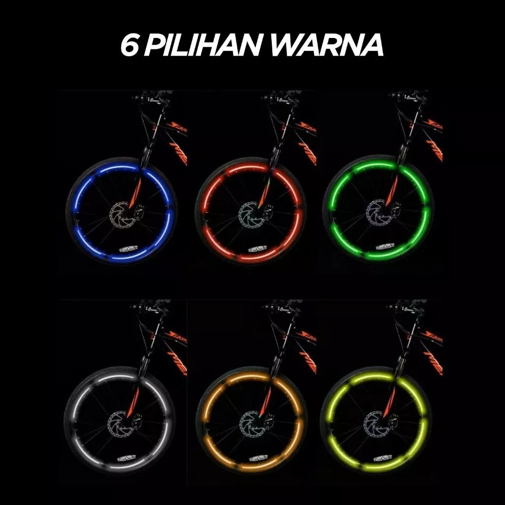 Reflektor Anti Gores Glow in The Dark Stiker Pelek Velg Sepeda Reflektor Strip Velg Anti Gores