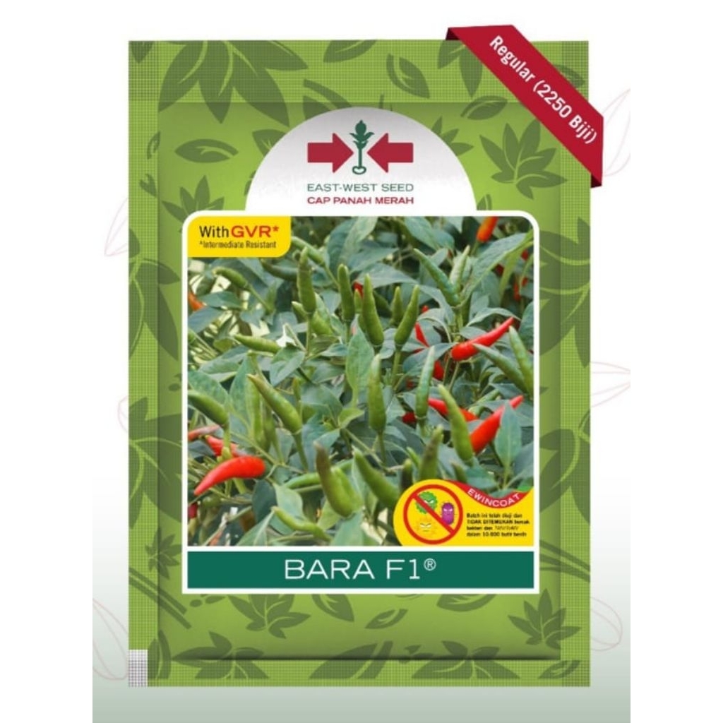 Benih Cabai Rawit Hijau Hibrida BARA F1 Original Cap Panah Merah isi 2250 butir