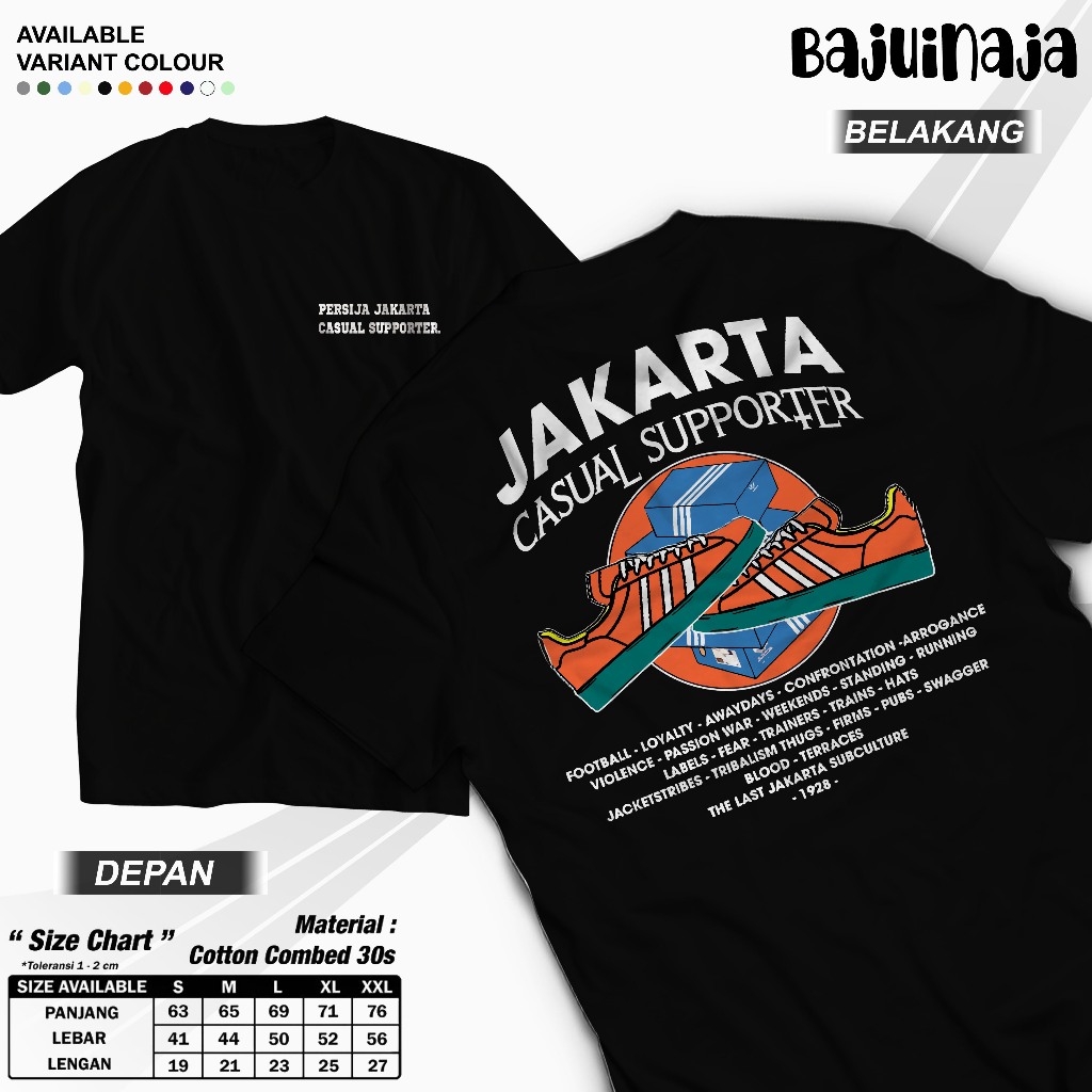Kaos Persija Jakarta "Jakarta casual supporter" - Kaos Supporter Persija/Jack Mania/Kaos distro pers