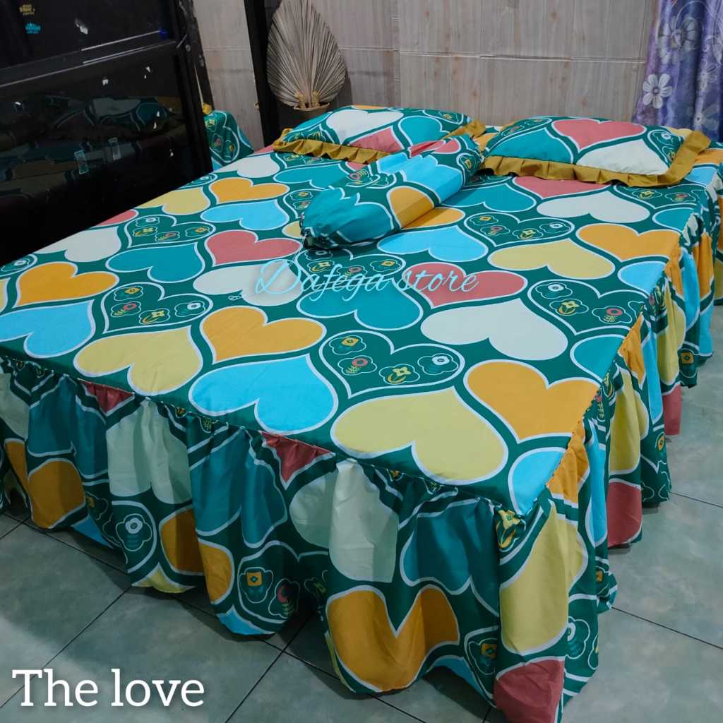 SPREI RUMBAI  160*200 SPREI RUMBAI 180 MOTIF BUNGGA KARAKTER DEWASA